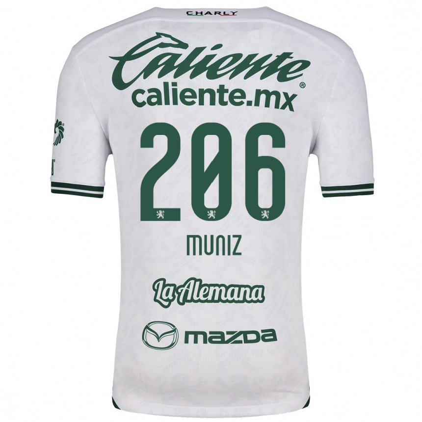 Enfant Football Maillot Isaác Muñíz #206 Blanc Vert Tenues Extérieur 2024/25