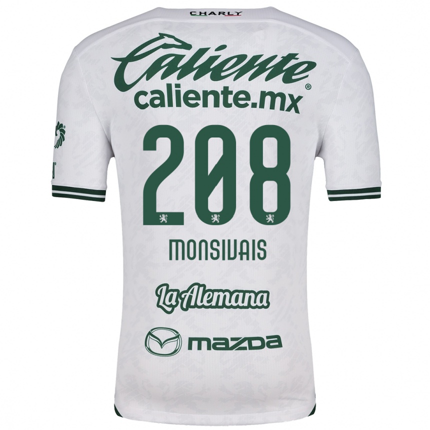 Enfant Football Maillot Daniel Monsivaís #208 Blanc Vert Tenues Extérieur 2024/25