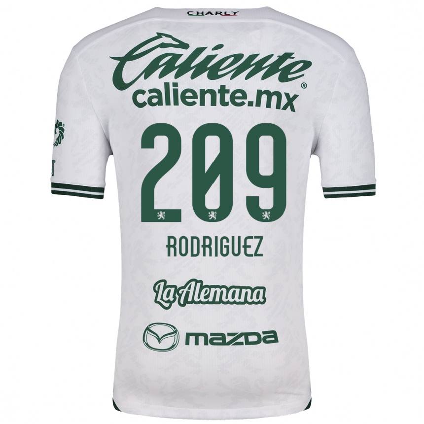 Enfant Football Maillot Víctor Rodríguez #209 Blanc Vert Tenues Extérieur 2024/25