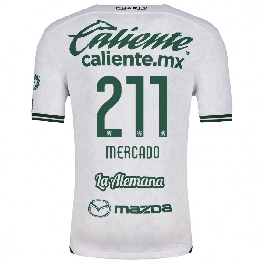 Enfant Football Maillot Diego Mercado #211 Blanc Vert Tenues Extérieur 2024/25