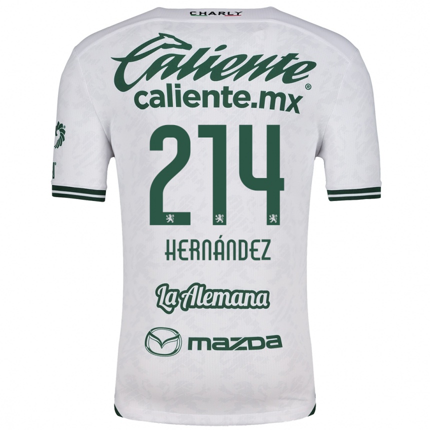 Enfant Football Maillot Iván Hernández #214 Blanc Vert Tenues Extérieur 2024/25