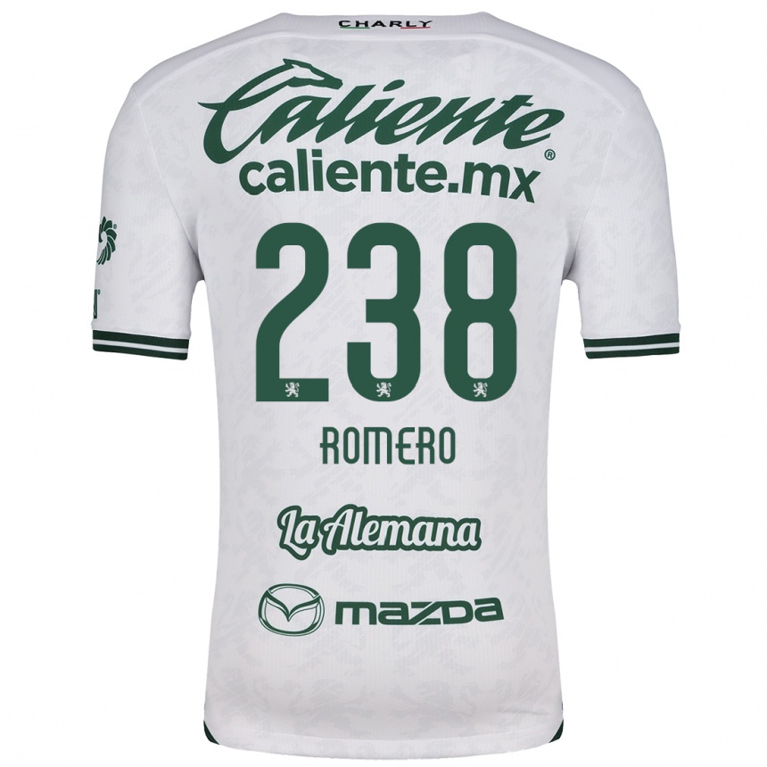 Enfant Football Maillot Paulo Romero #238 Blanc Vert Tenues Extérieur 2024/25