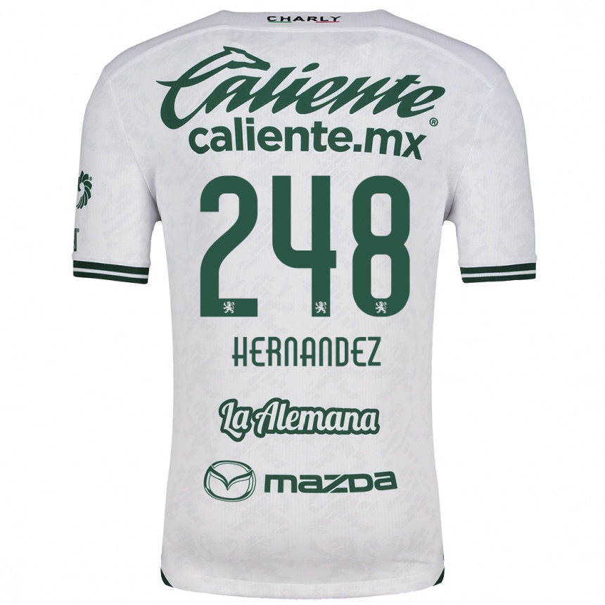 Enfant Football Maillot Fernando Hernández #248 Blanc Vert Tenues Extérieur 2024/25