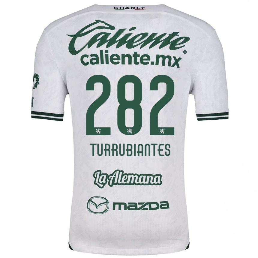 Enfant Football Maillot Abdon Turrubiantes #282 Blanc Vert Tenues Extérieur 2024/25