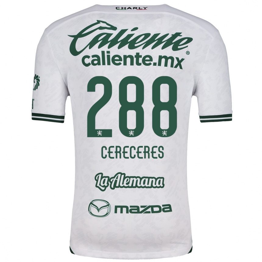 Enfant Football Maillot Thomas Cereceres #288 Blanc Vert Tenues Extérieur 2024/25