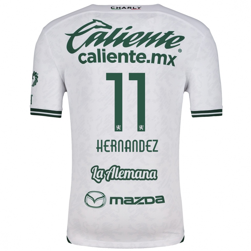 Enfant Football Maillot Elías Hernández #11 Blanc Vert Tenues Extérieur 2024/25