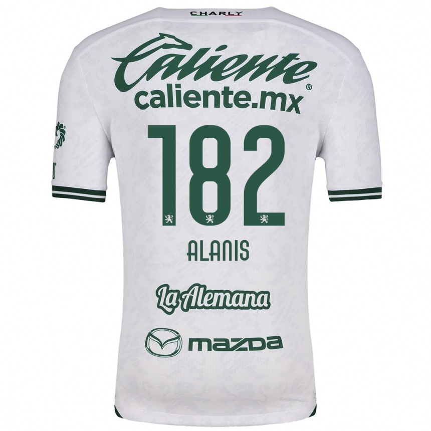 Enfant Football Maillot Alejandro Alanís #182 Blanc Vert Tenues Extérieur 2024/25