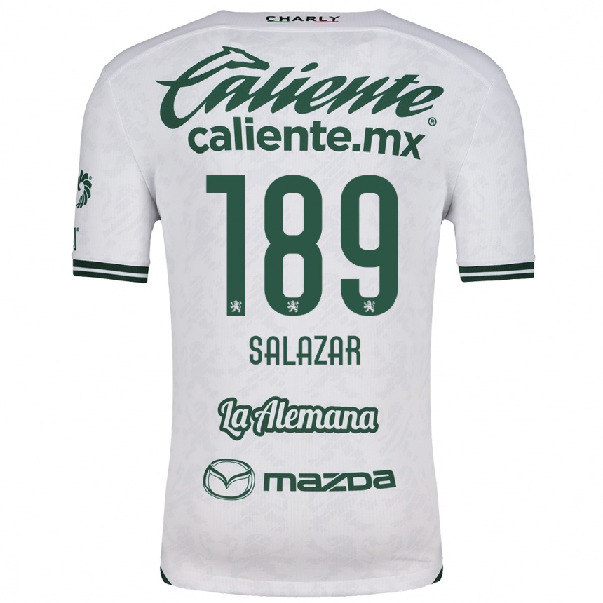 Enfant Football Maillot José Salazar #189 Blanc Vert Tenues Extérieur 2024/25