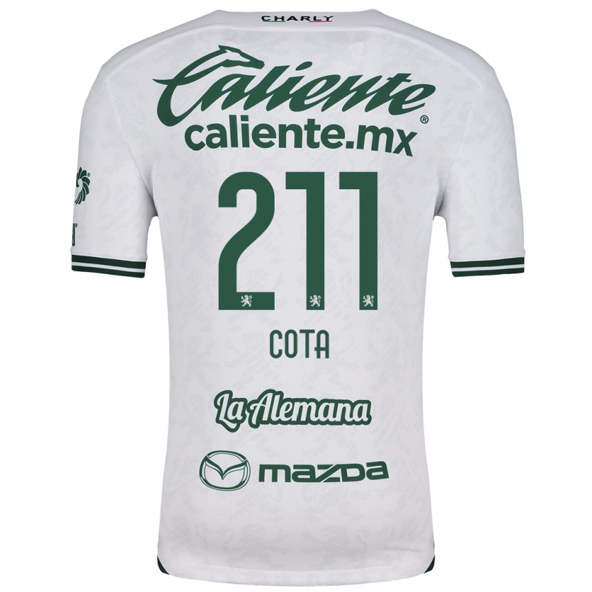 Enfant Football Maillot Luis Cota #211 Blanc Vert Tenues Extérieur 2024/25