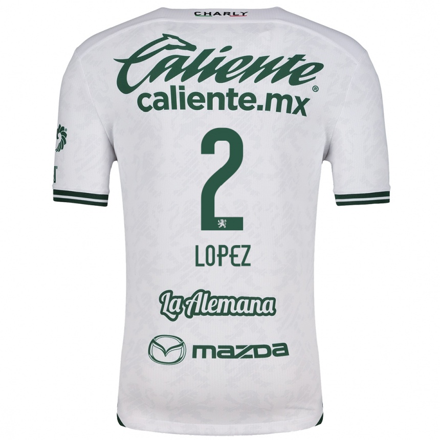 Enfant Football Maillot Vanessa López #2 Blanc Vert Tenues Extérieur 2024/25