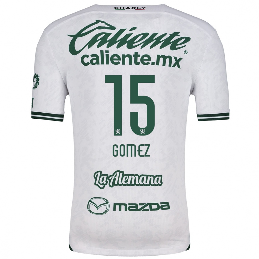 Enfant Football Maillot Paulina Gómez #15 Blanc Vert Tenues Extérieur 2024/25