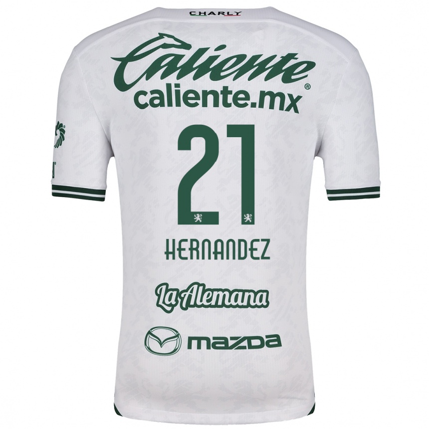 Enfant Football Maillot Alexa Hernández #21 Blanc Vert Tenues Extérieur 2024/25