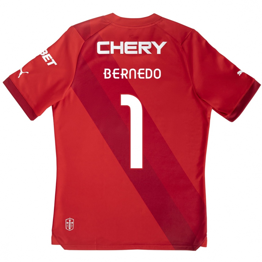 Enfant Football Maillot Vicente Bernedo #1 Rouge Blanc Tenues Extérieur 2024/25