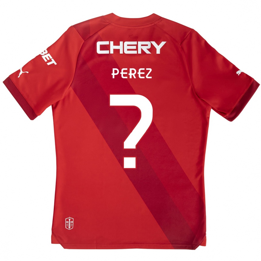 Enfant Football Maillot Ignacio Pérez #0 Rouge Blanc Tenues Extérieur 2024/25