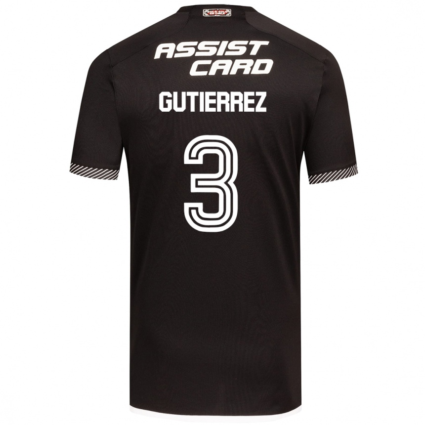 Enfant Football Maillot Daniel Gutiérrez #3 Noir Blanc Tenues Extérieur 2024/25