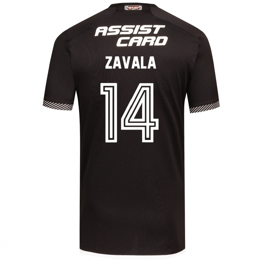 Enfant Football Maillot Cristián Zavala #14 Noir Blanc Tenues Extérieur 2024/25