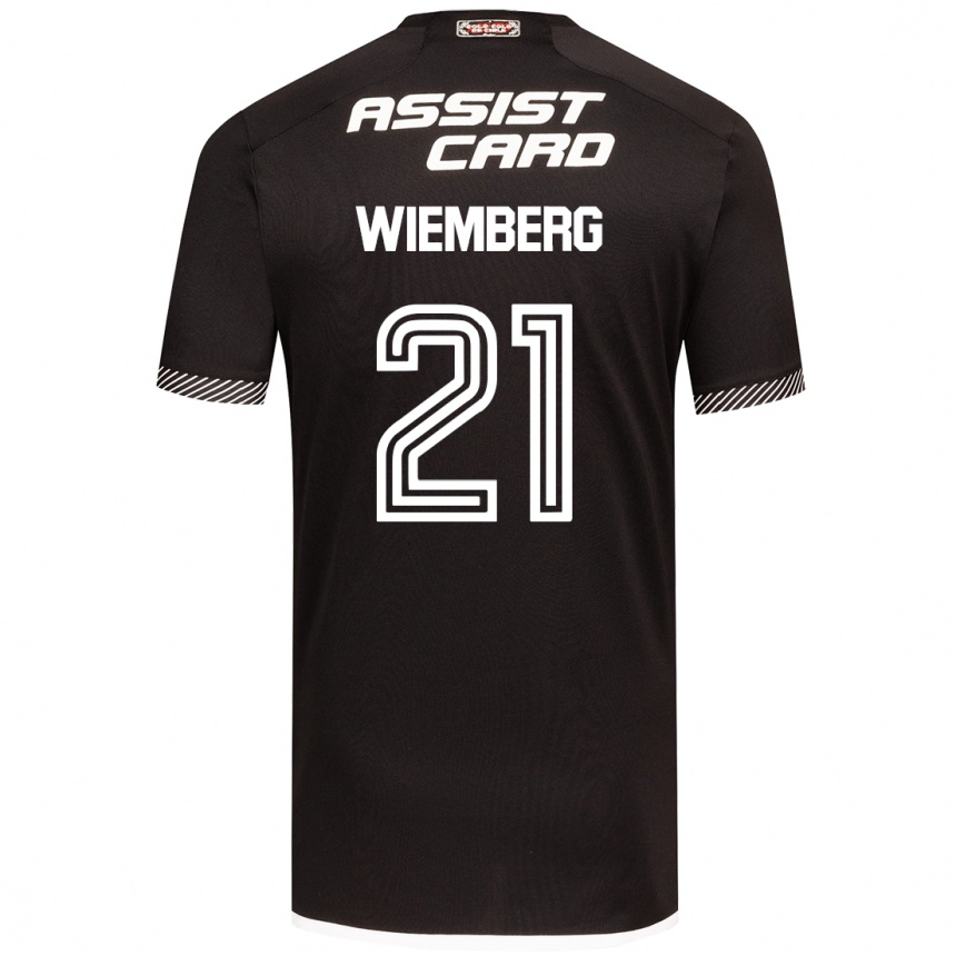 Enfant Football Maillot Erick Wiemberg #21 Noir Blanc Tenues Extérieur 2024/25