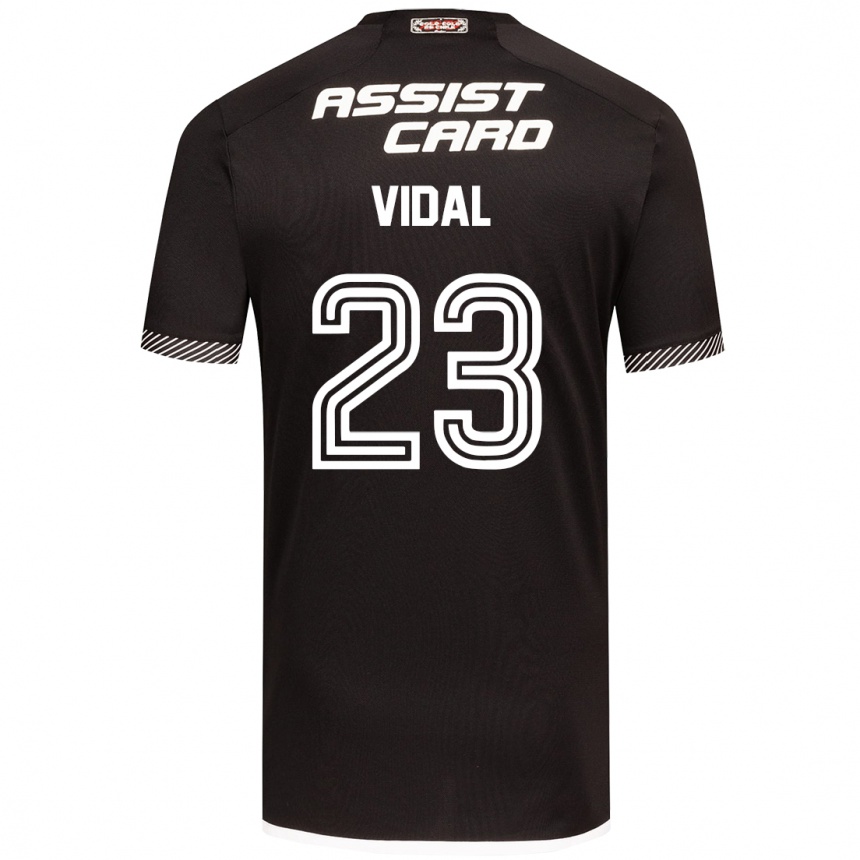 Enfant Football Maillot Arturo Vidal #23 Noir Blanc Tenues Extérieur 2024/25