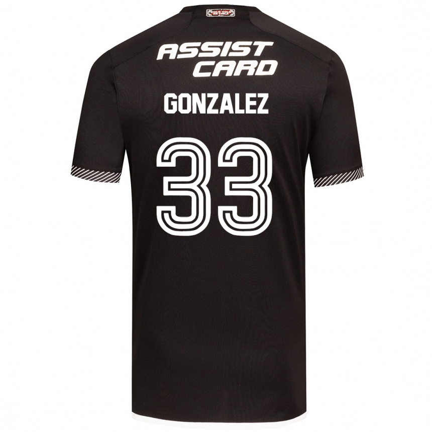 Enfant Football Maillot Ramiro González #33 Noir Blanc Tenues Extérieur 2024/25