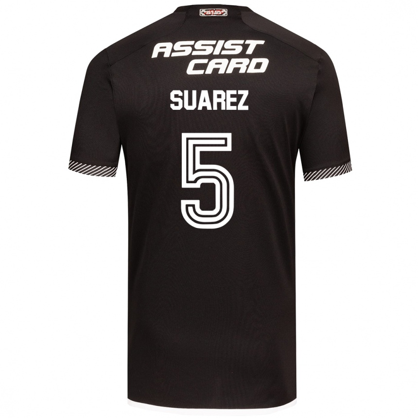 Enfant Football Maillot Nicolás Suarez #5 Noir Blanc Tenues Extérieur 2024/25