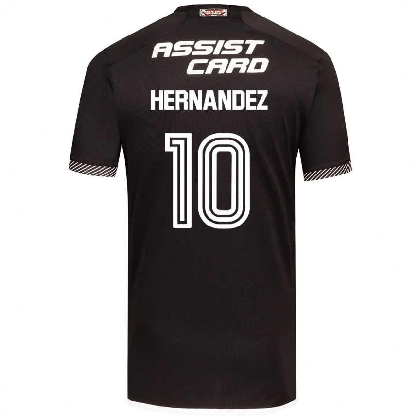 Enfant Football Maillot Leandro Hernández #10 Noir Blanc Tenues Extérieur 2024/25