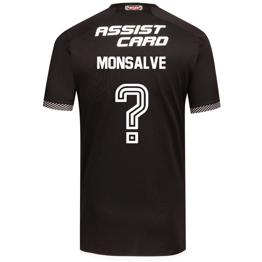 Enfant Football Maillot Gaspar Monsalve #0 Noir Blanc Tenues Extérieur 2024/25