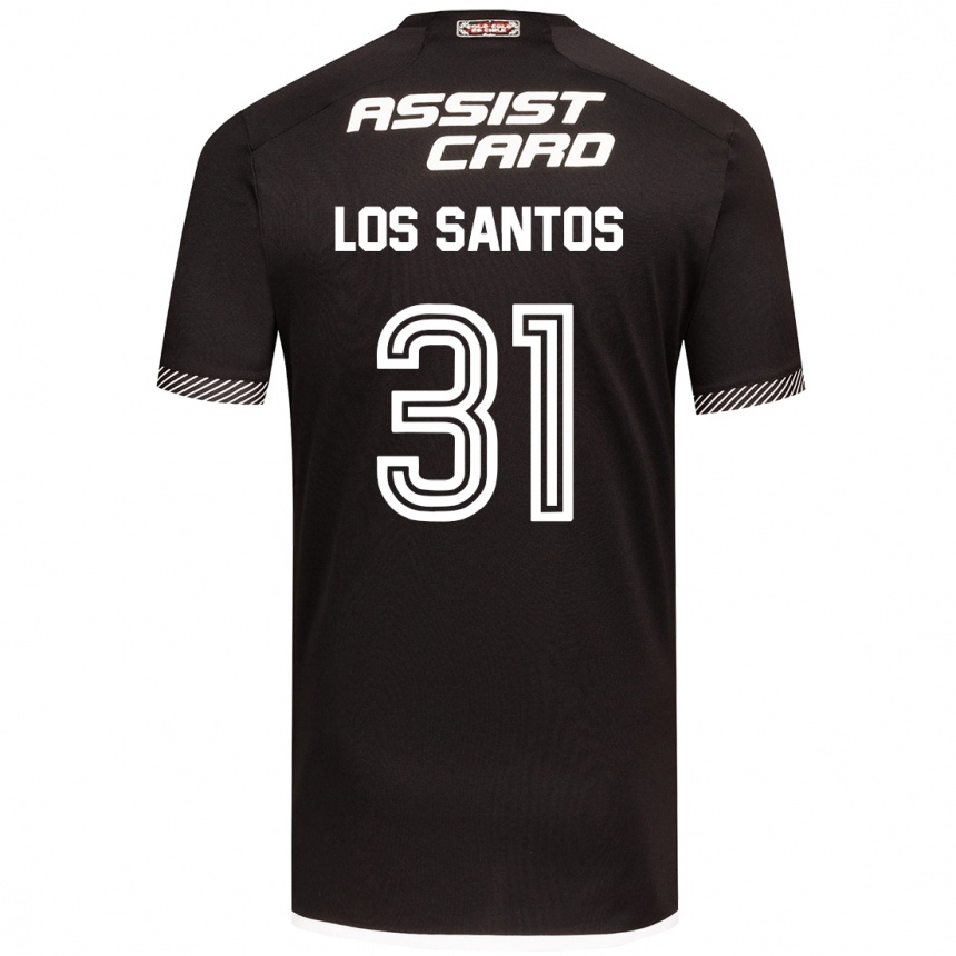 Enfant Football Maillot Matías De Los Santos #31 Noir Blanc Tenues Extérieur 2024/25