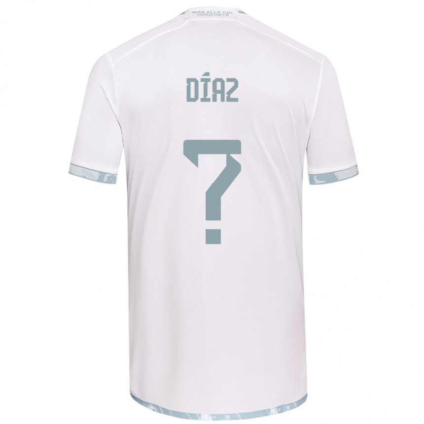 Enfant Football Maillot Antonio Díaz #0 Blanc Gris Tenues Extérieur 2024/25