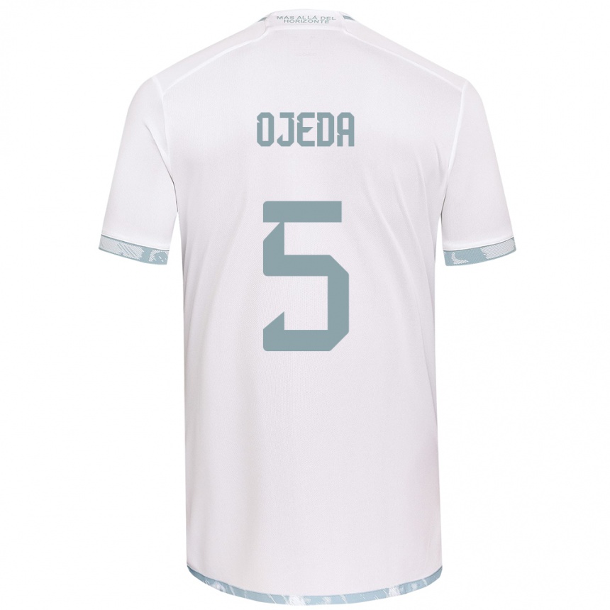 Enfant Football Maillot Emmanuel Ojeda #5 Blanc Gris Tenues Extérieur 2024/25