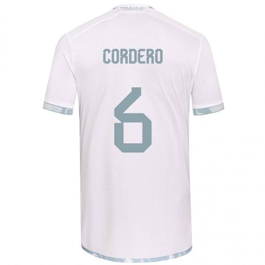 Enfant Football Maillot Renato Cordero #6 Blanc Gris Tenues Extérieur 2024/25