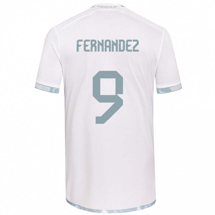 Enfant Football Maillot Leandro Fernández #9 Blanc Gris Tenues Extérieur 2024/25