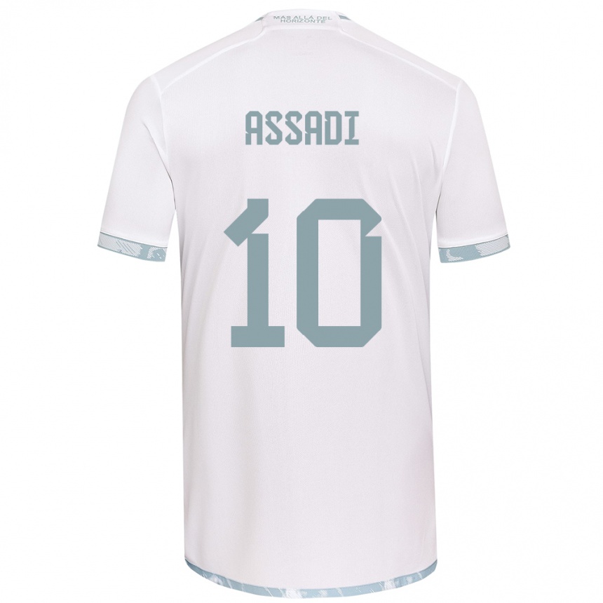 Enfant Football Maillot Lucas Assadi #10 Blanc Gris Tenues Extérieur 2024/25