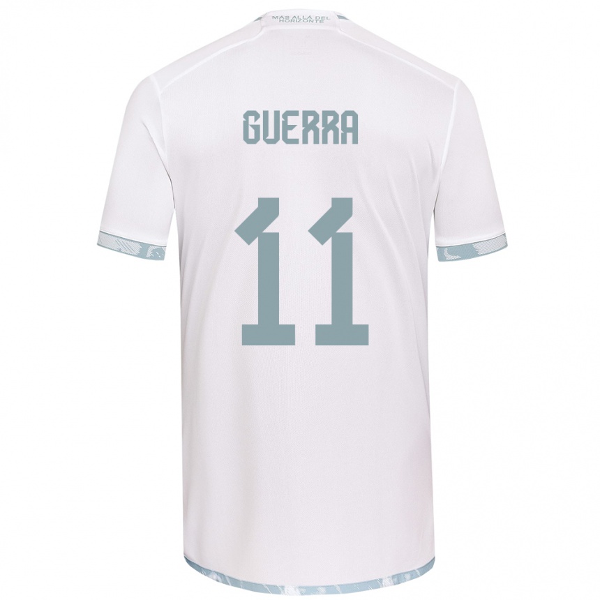 Enfant Football Maillot Nicolás Guerra #11 Blanc Gris Tenues Extérieur 2024/25