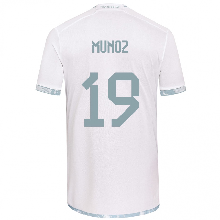 Enfant Football Maillot Cristóbal Muñoz #19 Blanc Gris Tenues Extérieur 2024/25