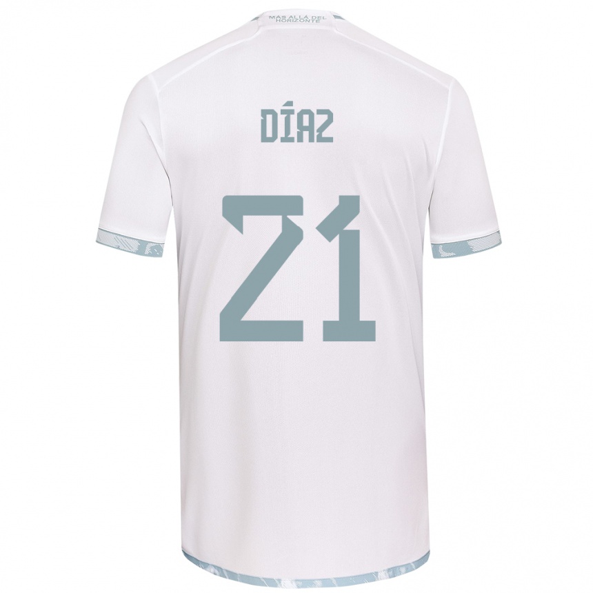 Enfant Football Maillot Marcelo Díaz #21 Blanc Gris Tenues Extérieur 2024/25