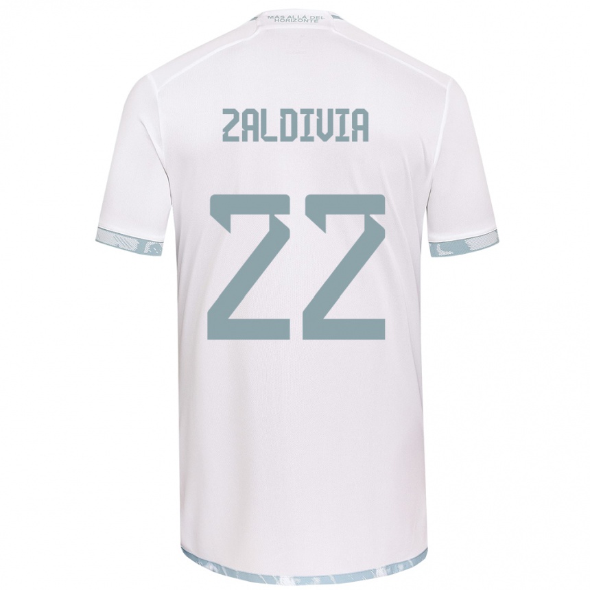 Enfant Football Maillot Matías Zaldivia #22 Blanc Gris Tenues Extérieur 2024/25