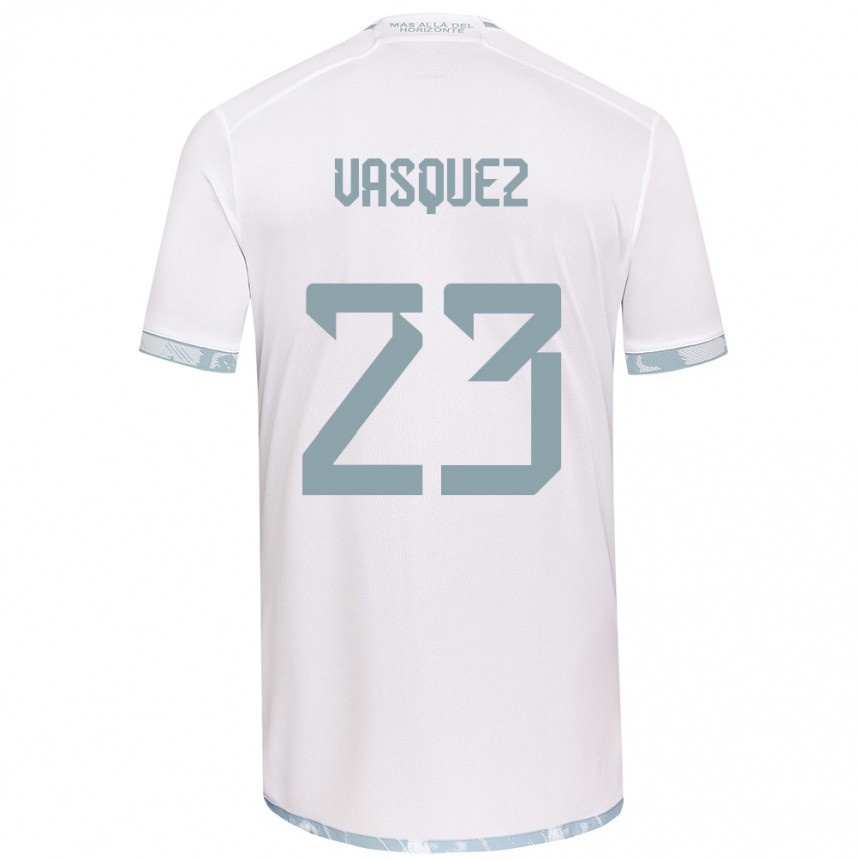 Enfant Football Maillot Ignacio Vásquez #23 Blanc Gris Tenues Extérieur 2024/25