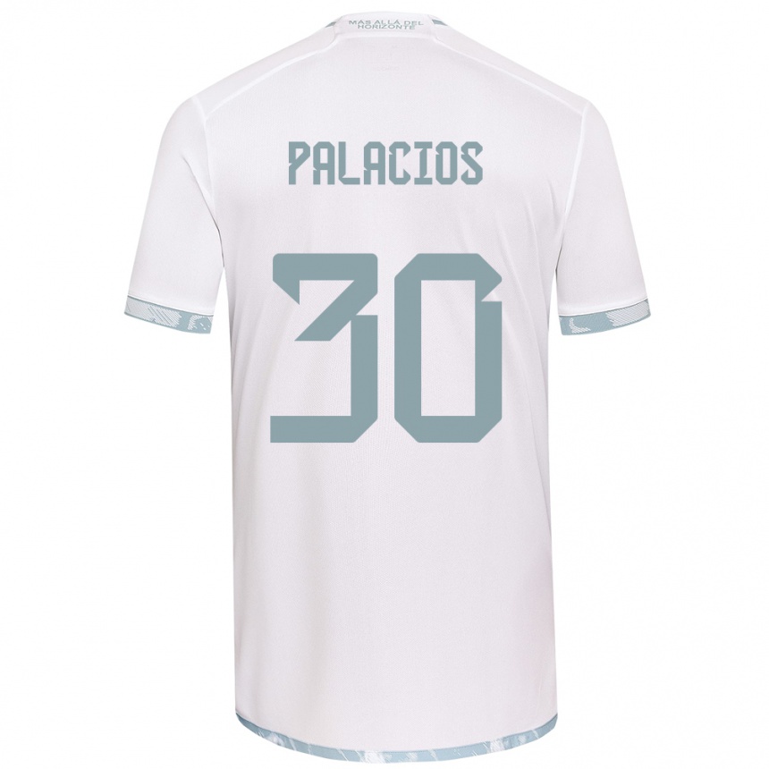 Enfant Football Maillot Cristian Palacios #30 Blanc Gris Tenues Extérieur 2024/25