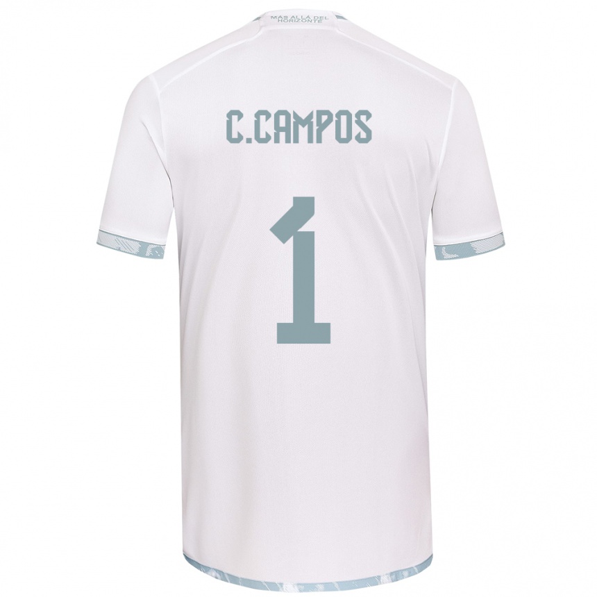 Enfant Football Maillot Cristóbal Campos #1 Blanc Gris Tenues Extérieur 2024/25