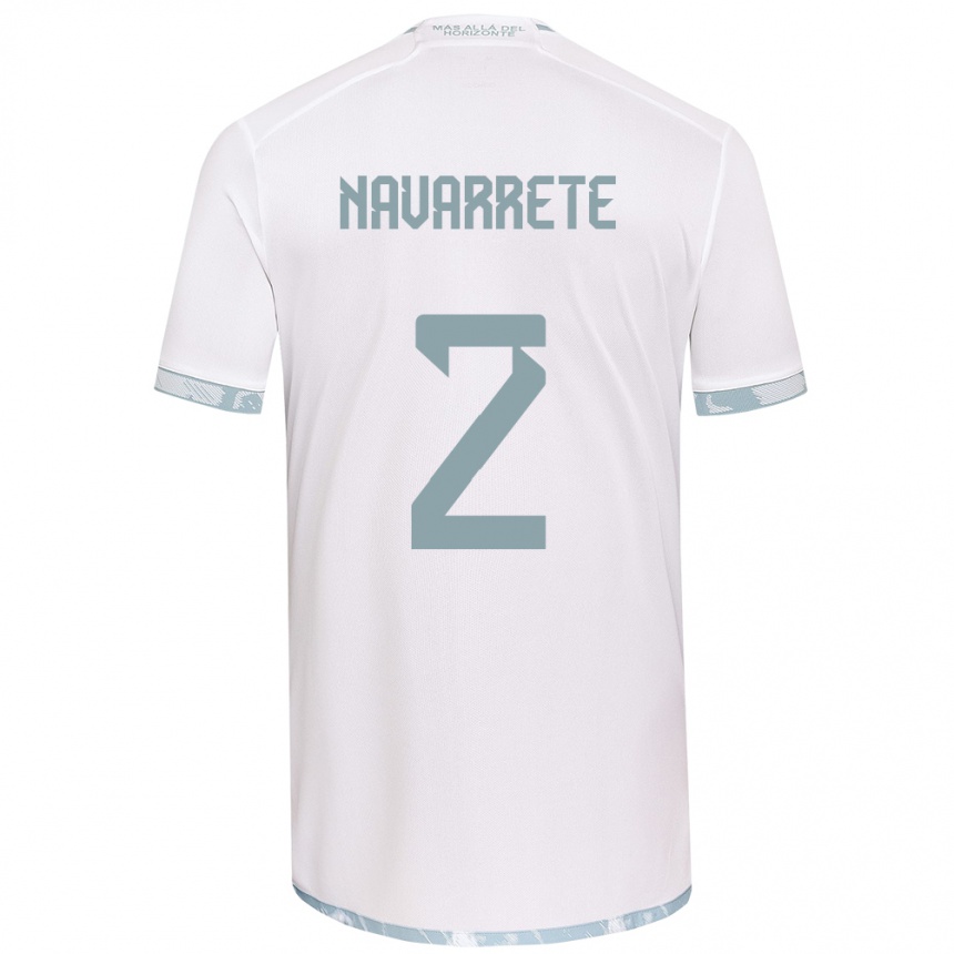 Enfant Football Maillot Daniel Navarrete #2 Blanc Gris Tenues Extérieur 2024/25