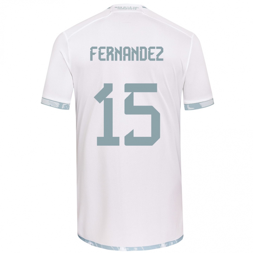 Enfant Football Maillot Vicente Fernández #15 Blanc Gris Tenues Extérieur 2024/25