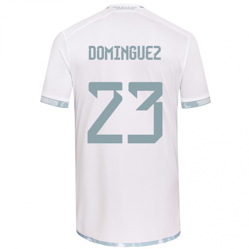 Enfant Football Maillot Nery Domínguez #23 Blanc Gris Tenues Extérieur 2024/25