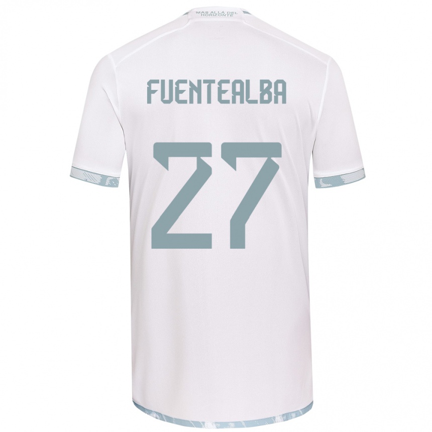 Enfant Football Maillot Jeison Fuentealba #27 Blanc Gris Tenues Extérieur 2024/25