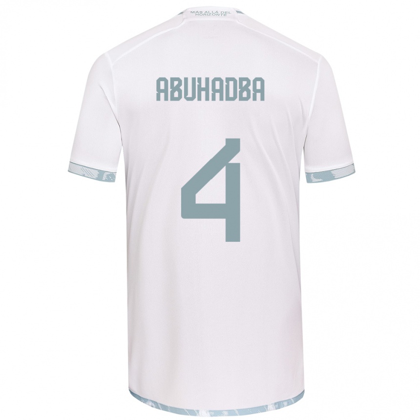 Enfant Football Maillot Zacarías Abuhadba #4 Blanc Gris Tenues Extérieur 2024/25