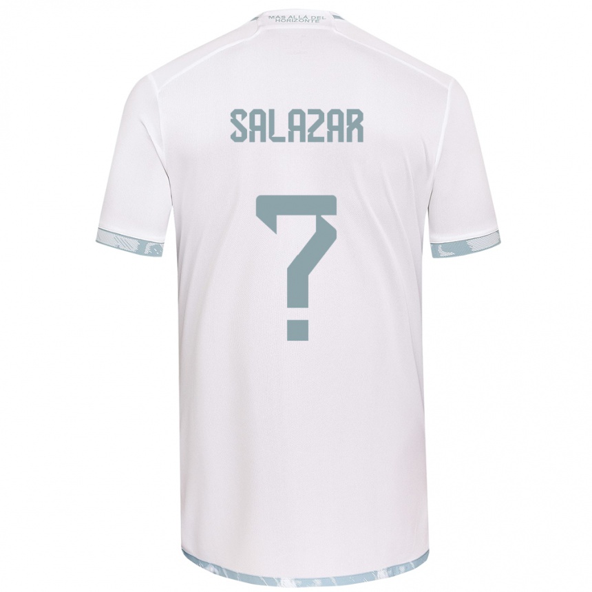 Enfant Football Maillot Yahir Salazar #0 Blanc Gris Tenues Extérieur 2024/25