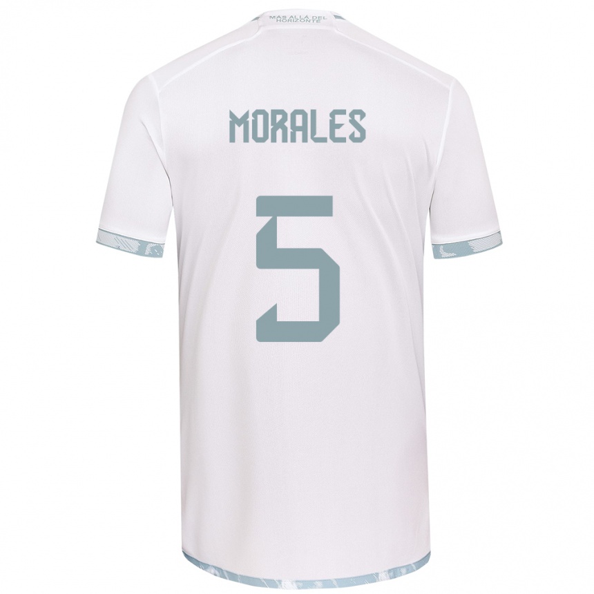 Enfant Football Maillot Mariana Morales #5 Blanc Gris Tenues Extérieur 2024/25