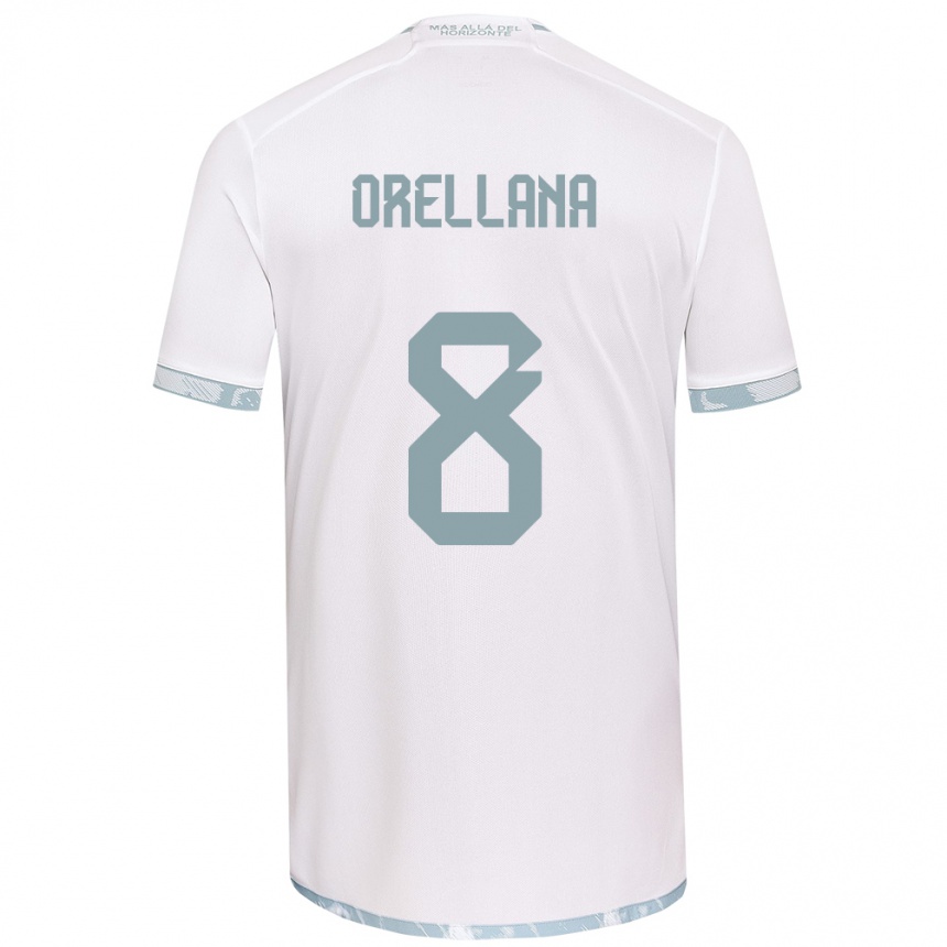 Enfant Football Maillot Denisse Orellana #8 Blanc Gris Tenues Extérieur 2024/25