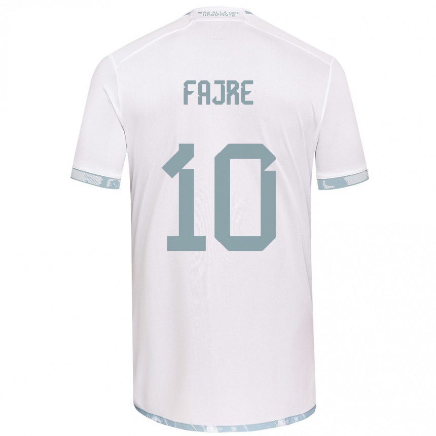 Enfant Football Maillot Nicole Fajre #10 Blanc Gris Tenues Extérieur 2024/25