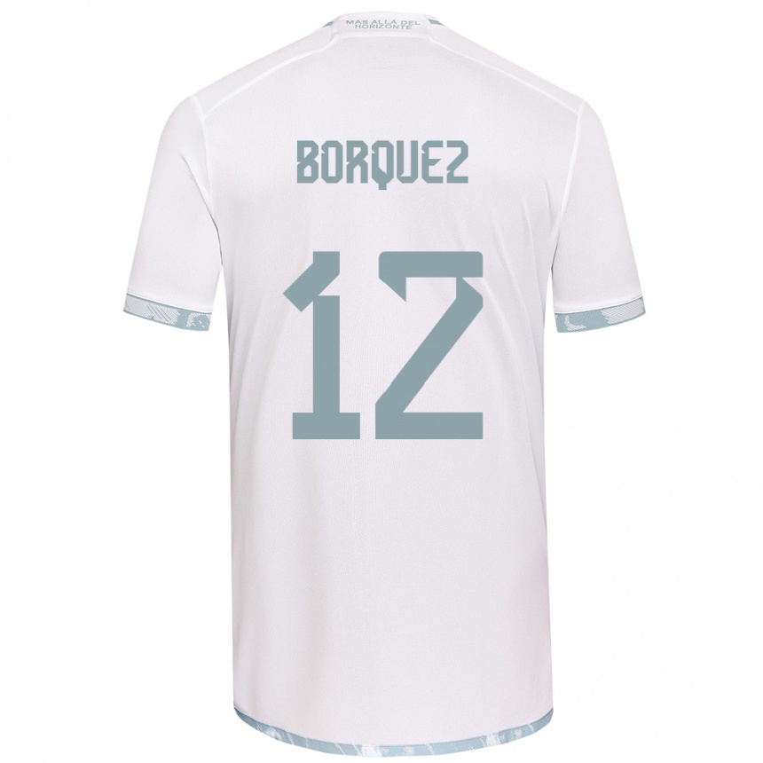 Enfant Football Maillot Gabriela Bórquez #12 Blanc Gris Tenues Extérieur 2024/25