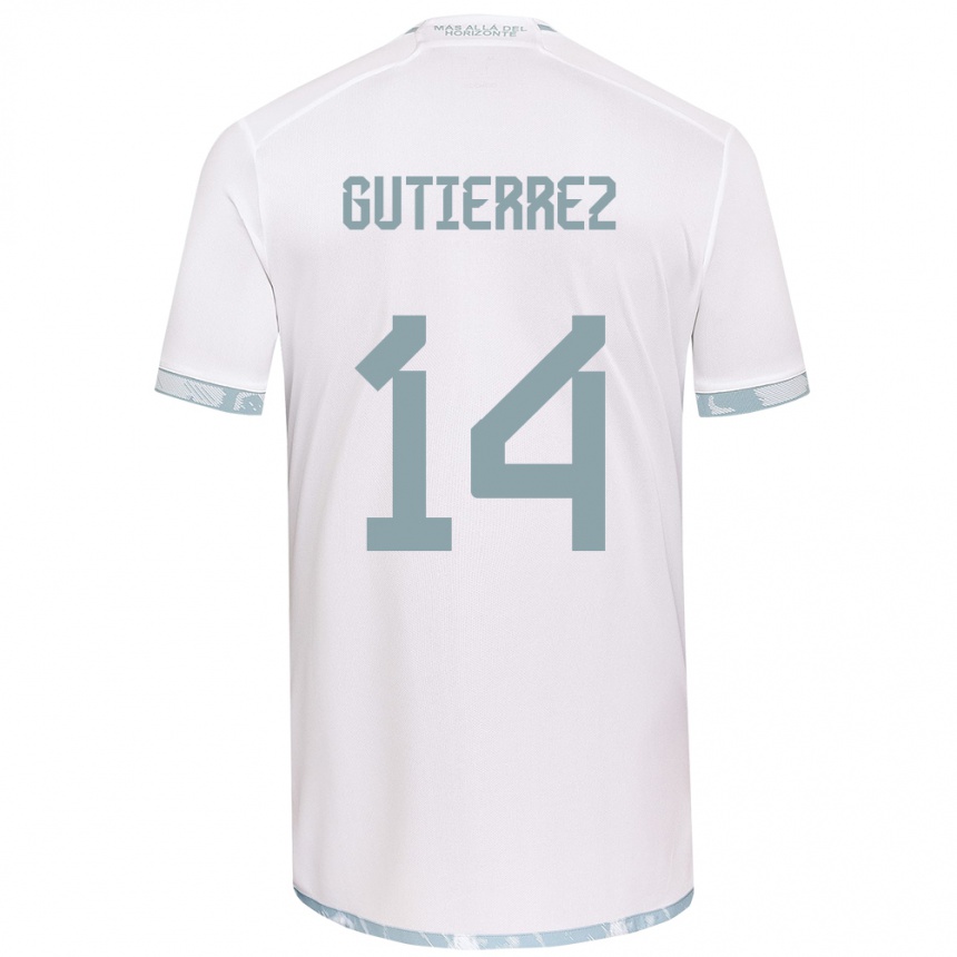 Enfant Football Maillot Ana Gutiérrez #14 Blanc Gris Tenues Extérieur 2024/25